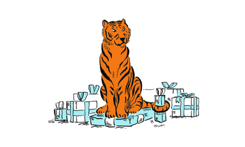 Tiger Eye's Christmas Giving Campaign Logo - Tiger in presents